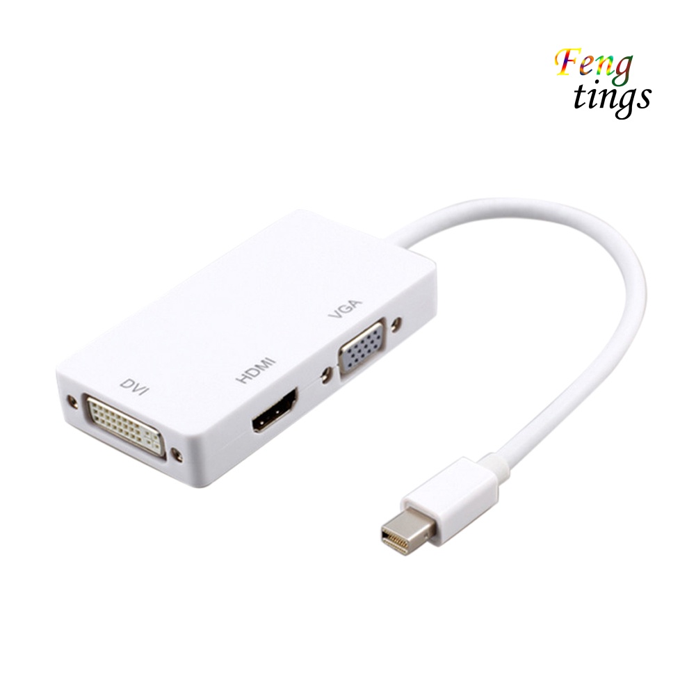 【FT】Portable 3 in 1 Thunderbolt Mini Display Port to HDMI-compatible VGA DVI Adapter Cable