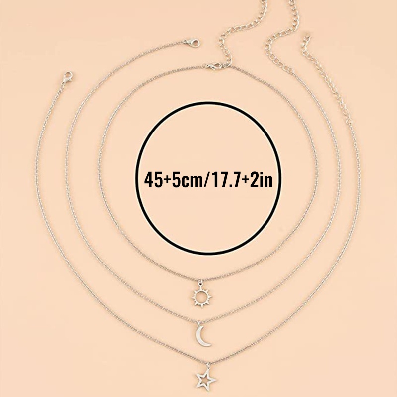 Vòng cổ Thẻ Bài 3 Lớp Bằng Thép Không Gỉ Âu Mỹ Sáng Tạo Cho Nữ