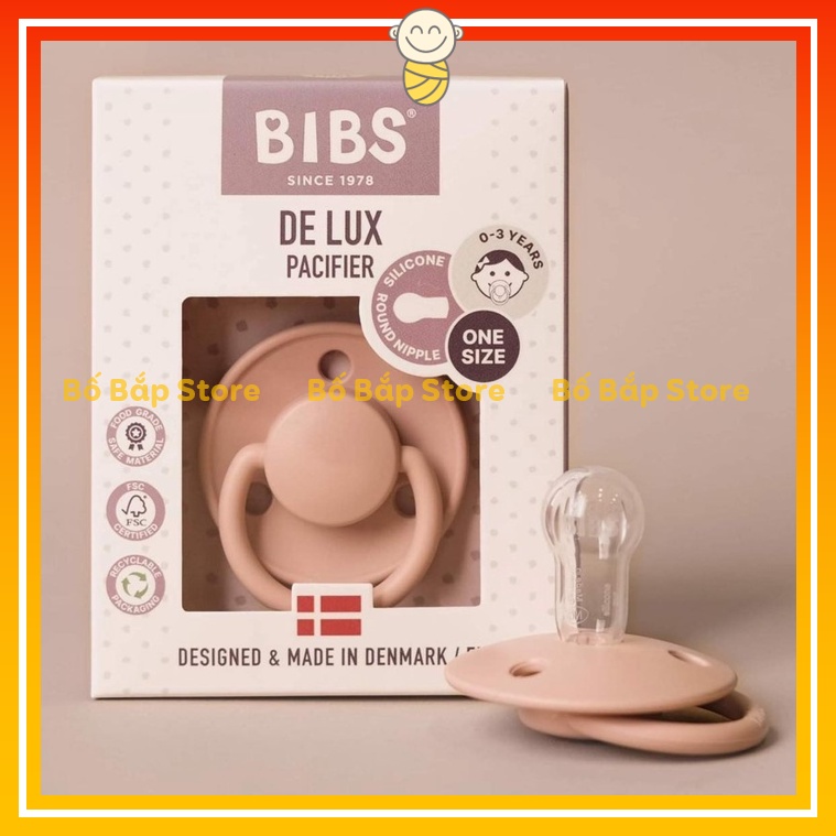 Ti giả Bibs SILICON Delux ⚡𝟭𝟬𝟬% CHÍNH HÃNG⚡ 0 - 36m Đan Mạch Tặng Kèm Hộp Đựng