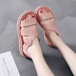 Giày Sandal Nữ Nhựa Dẻo Đi Mưa Hapu (Đen, Hồng, Kem)