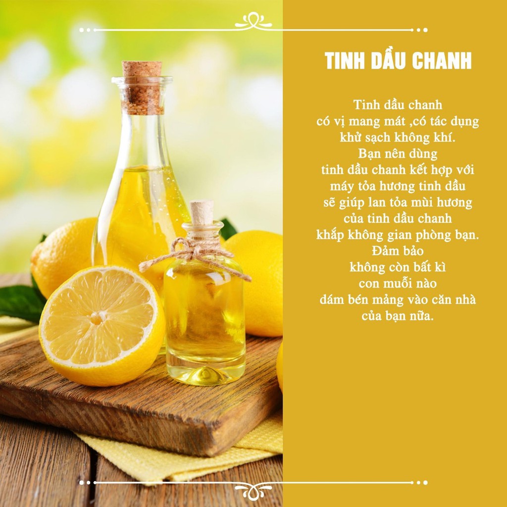 Tinh Dầu Chanh Nguyên Chất Hoa Nén - Xông phòng giảm căng thẳng, mệt mõi, đuổi côn trùng hiệu quả