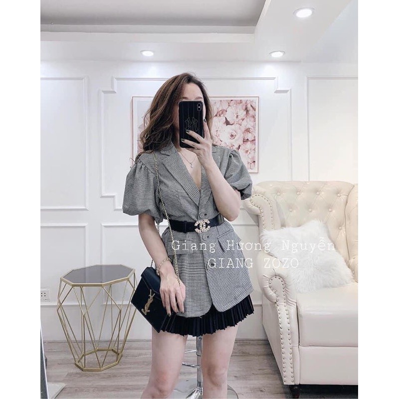 Áo khoác dạ kẻ 2 lớp tay lỡ kiểu Hàn Quốc [HOT NHẤT] chất siêu xịn