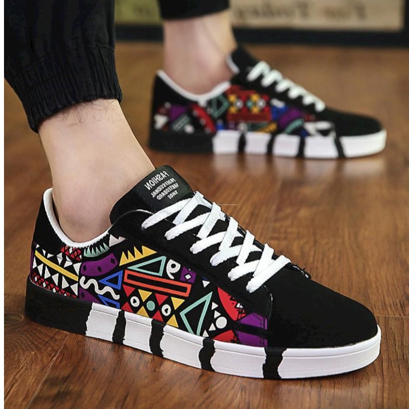 Giày Nam họa tiết sắc màu (hàng sẵn kèm video book hộp) 022