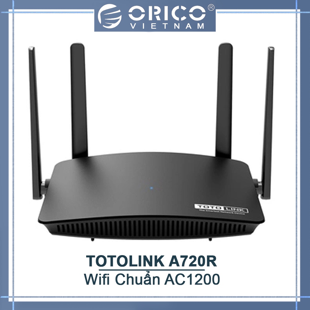 Bộ Phát Wifi Totolink A720R Chuẩn AC1200Mbps 4 Râu Xuyên Tường -Hàng Chính Hãng 2021