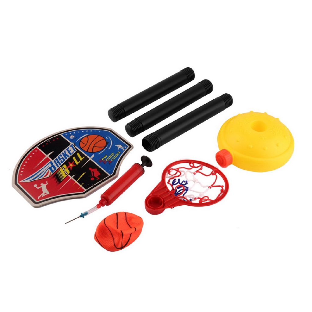 Kids Sports Portable Basketball Toy Set with Stand Ball & Pump Toddler Baby
