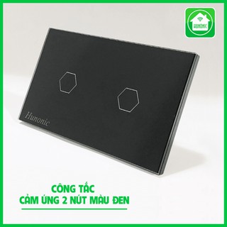 Công tắc cảm ứng 2 nút hunonic - màu trắng/ đen