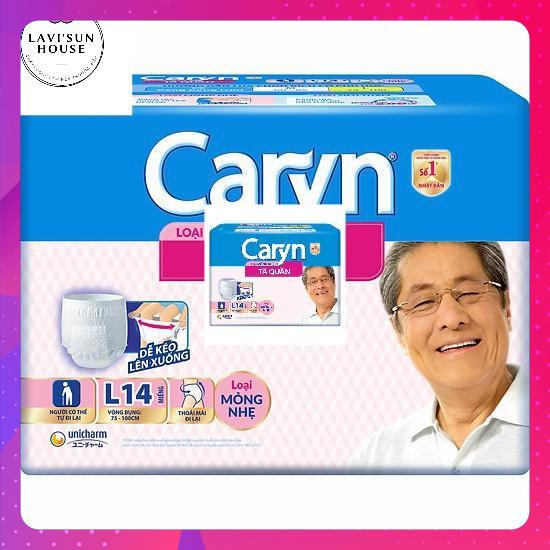 Tã quần người lớn caryn mỏng nhẹ size M16,caryn L14,XL12 chống tràn,bĩm quần caryn dành cho người già