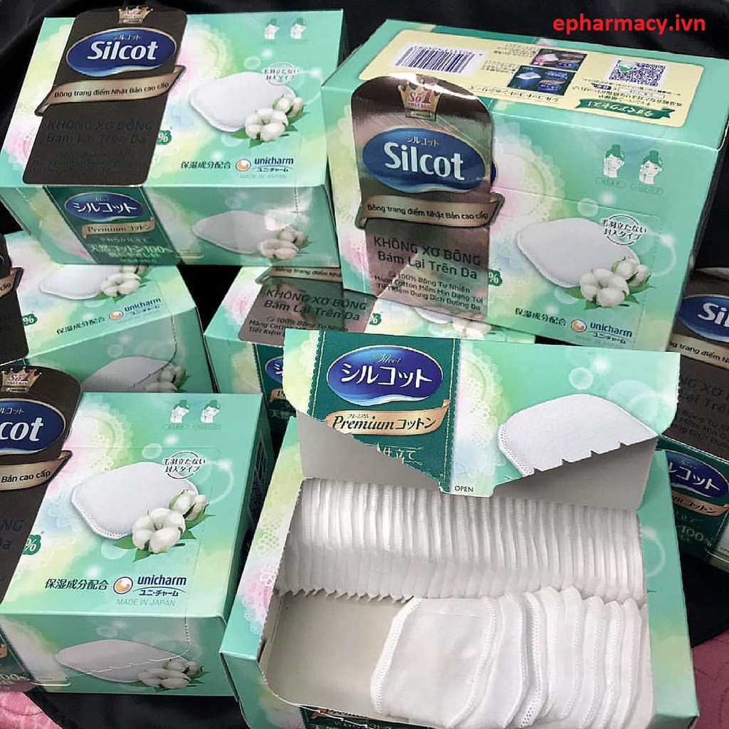 Bông tẩy trang Silcot Nhật Bản Hộp 82 miếng cao cấp - Bông Silcot Unicharm | BigBuy360 - bigbuy360.vn