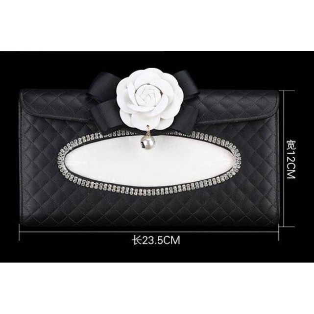 Diamond Swan Hanging Tissue Box for Car Creative Camellia Sun Visor Tissue Box Car Supplies Auto department store supplies