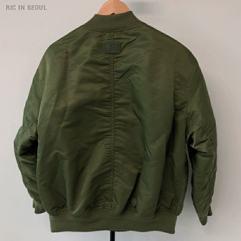 Áo Khoác Gió Thêu Logo MLB NY Màu Trơn Phối Khóa Kéo Cá Tính Cho Nam Và Nữ