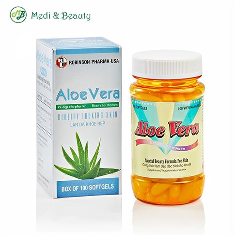 Viên uống đẹp da, dưỡng ẩm, chống lão hoá, mờ sẹo - ALOE VERA - Sữa Ong Chúa - Medibeauty - Chai 100 viên