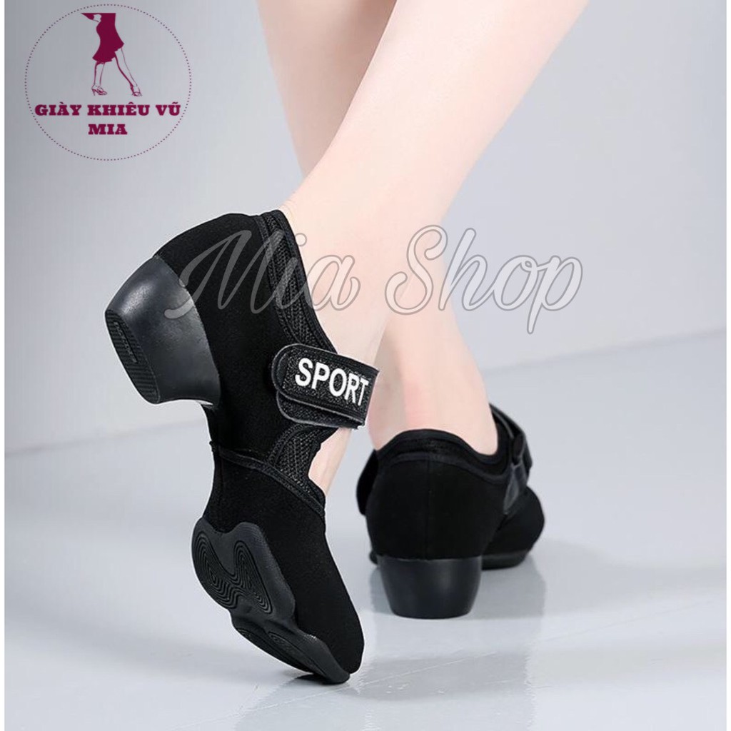 Giày Khiêu Vũ Đa Năng Quai Dán Mềm Mại Gập 360 Độ