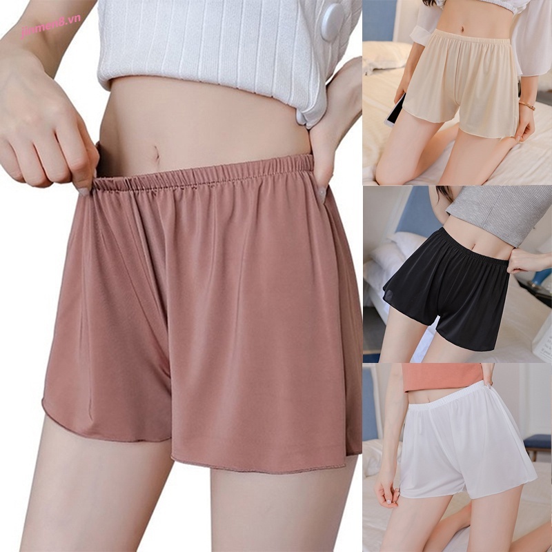 Silky Safety Pants Anti-light Wearing Three-point Leggings Home Solid Color Large Size Loose Shorts