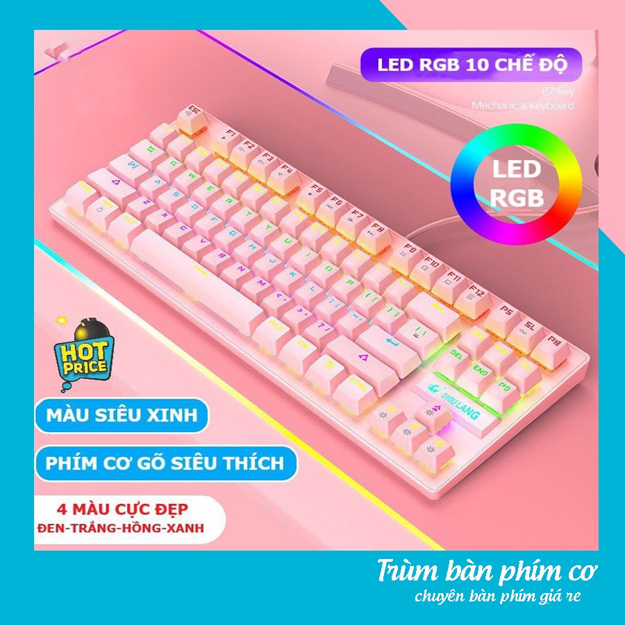 Bàn Phím Cơ Máy Tính Crack K2 PRO Blue Switch Led RGB 10 Chế Độ Màu Khác Nhau - Bấm Êm, Chơi Game, Dùng Văn Phòng Cực Đã