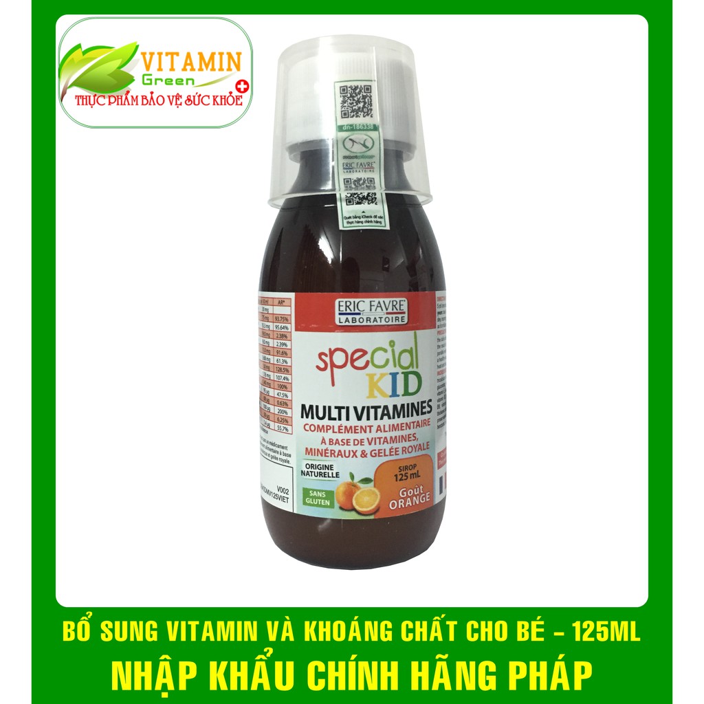 SPECIAL KID MULTIVITAMINES BỔ XUNG VITAMIN VÀ KHOÁNG CHẤT CHO BÉ 125ml | NHẬP KHẨU CHÍNH HÃNG PHÁP