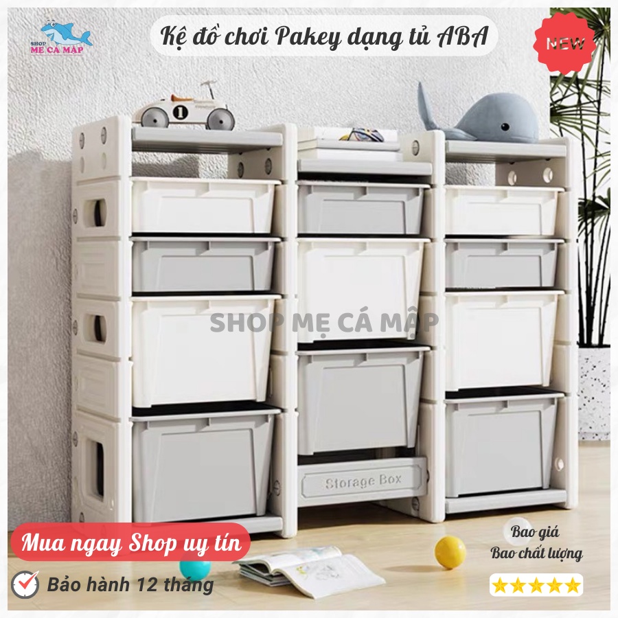 Kệ đồ chơi cao cấp ABA cho bé, nhựa nguyên sinh dày dặn chắc chắn Pakey