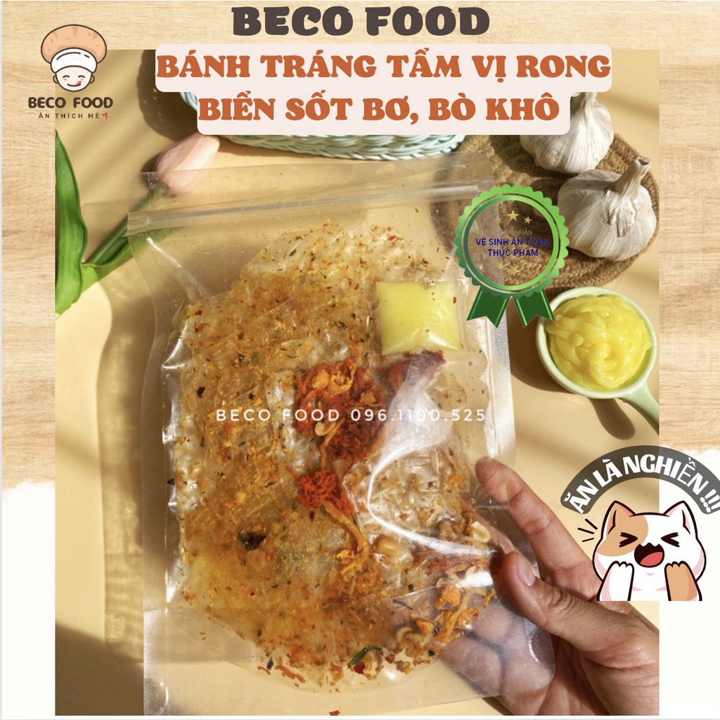 Bánh Tráng Trộn Tây Ninh Tẩm Vị Rong Biển Sốt Bơ - BeCo Food - Bánh Tráng Tẩm Vị tép , hành phi, đậu phộng bò khô