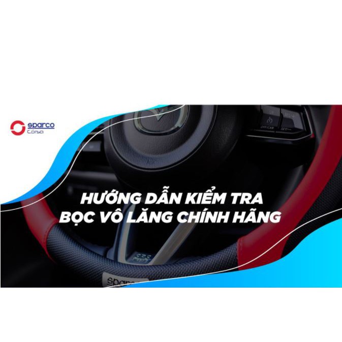 Bọc vô lăng Chính hãng Sparco mã 1117RD - đầy đủ tem mác, khung vô lăng