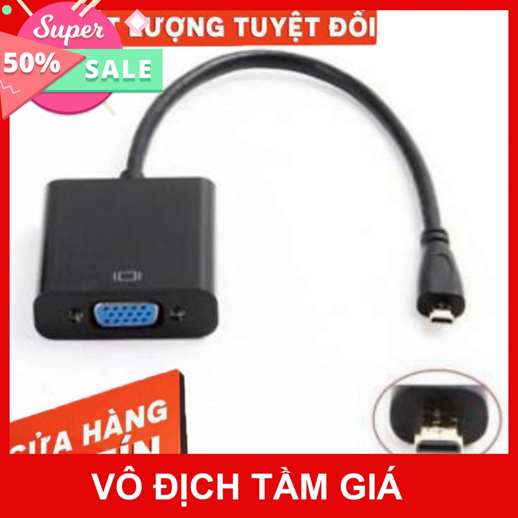 [Giá Sốc] Cáp Micro HDMi To VGA + Audio - Cáp Chuyển Micro HDMI Sang VGA ( Màu Ngẫu Nhiên )