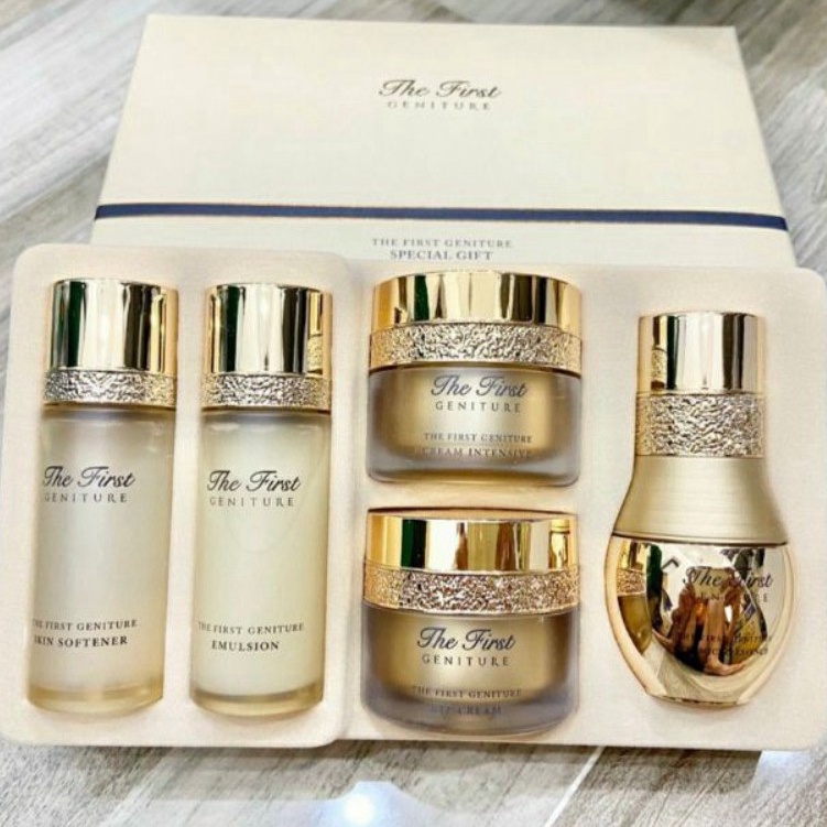 Set tái sinh trẻ hóa da, chống lão hóa  Ohui the first mini 5 sản phẩm gồm tinh chất siêu vi