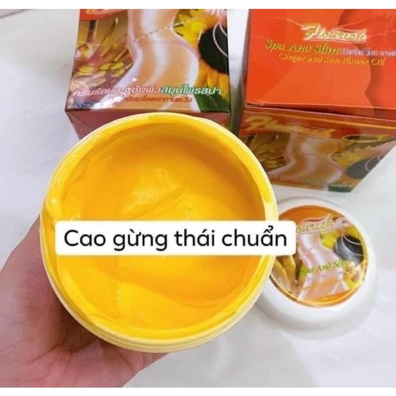 Gel Massage Cao Gừng Tan Mỡ giảm cân Thiên Nhiên Flourish 500ml thái lan chính hãng Eo Thon Dáng Gọn 250g