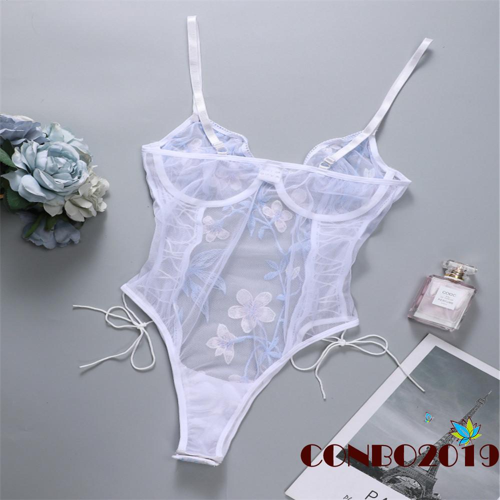 Hgm- Bộ Đồ Lót Liền Thân Thêu Ren Gợi Cảm Dành Cho Nữ Mặc Trong Đám Cưới Trăng Mật