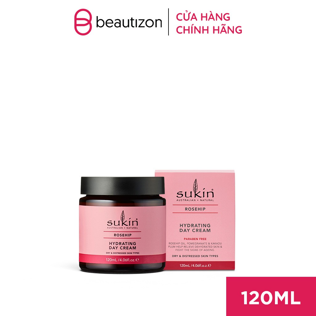 Kem Dưỡng Ẩm Da Tinh Dầu Tầm Xuân Ban Ngày Sukin Rosehip Hydrating Day Cream 120ml