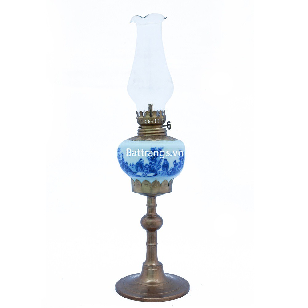 Đèn Thờ Dầu Dáng Bẹt  Cao 29cm Trúc Lâm Thất Hiền