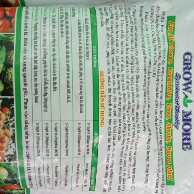 Phân bón kích thích ra hoa gói nhỏ 20gr