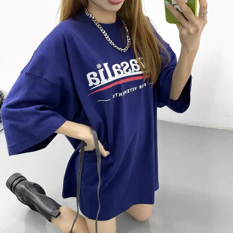 VETEMENTS 2022SS Cola wave LOGO letter print T-shirt oversize loose couple short sleeves