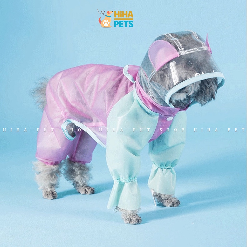 Áo Mưa Cho Chó Mèo, Áo Mư Trong Suốt Cho Thú Cưng Hihapet