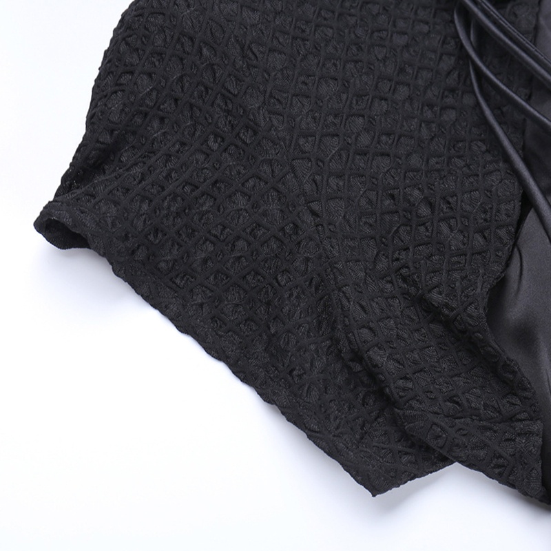 Set Đầm 2 Món Sát Nách Màu Đen Xẻ Tà Phối Tua Rua Và Áo Khoác Ren Tay Ngắn Thời Trang Cho Nữ