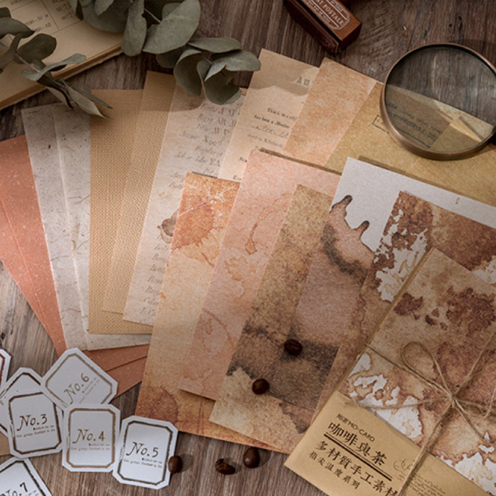 30 Miếng Giấy Dán Trang Trí Sổ Tay DIY Họa Tiết Hoa Phong Cách Retro