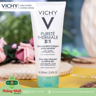 Sữa rửa mặt tẩy trang làm sạch 3 tác dụng cho mọi loại da Vichy Purete Thermale 3in1 100ml