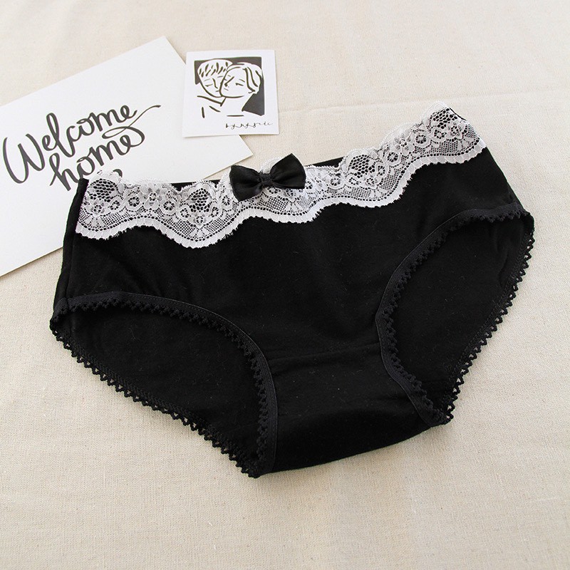 Quần Lót Nữ Cotton Kháng Khuẩn Set 4 chiếc Tông Đen Nữ tính gợi cảm tôn dáng SetDen4 | BigBuy360 - bigbuy360.vn