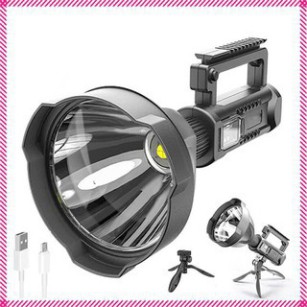 Đèn pin Công xuất cao cầm tay siêu sáng chiếu xa 1000m - Chống thấm nước có chân đế kiêm Sạc dự phòng dung lượng 8000mAh