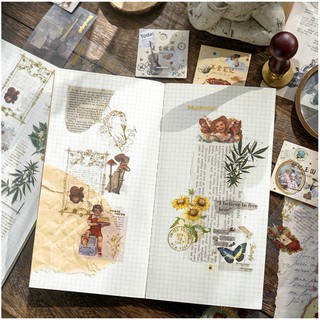 Dải sticker PET retro trang trí sổ