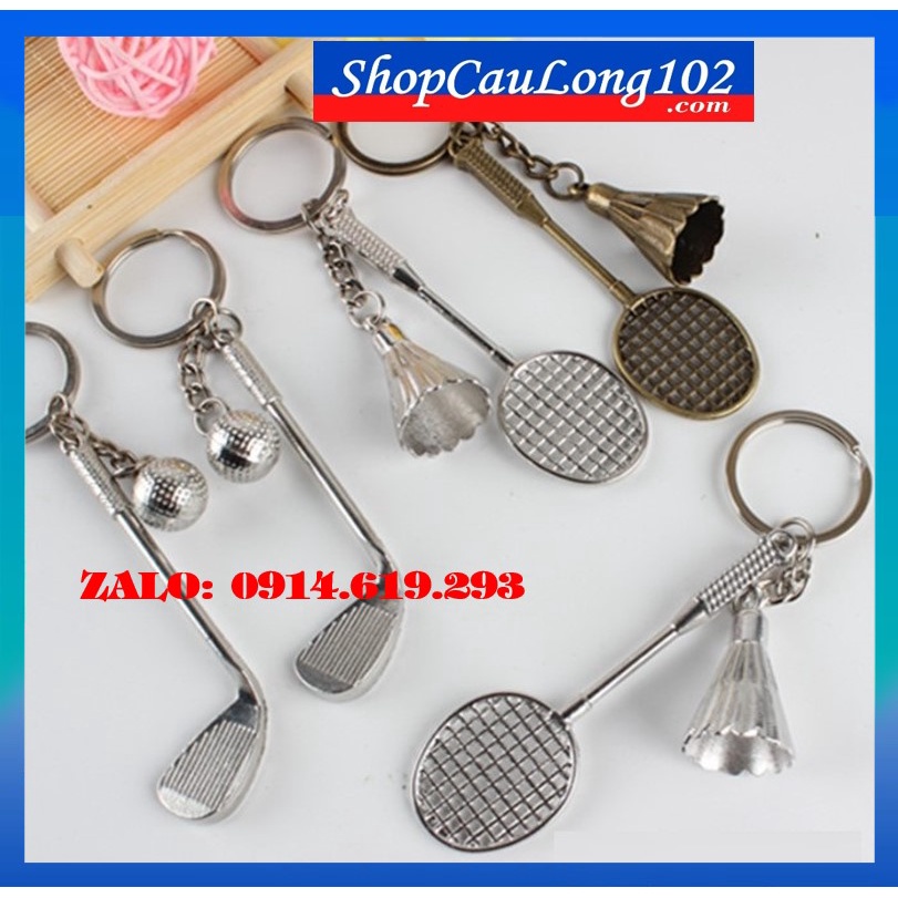 💘QUÀ TẶNG ĐỘC ĐÁO💘 Móc Khóa Hình Vợt Và Quả Cầu Lông Kim Loại
