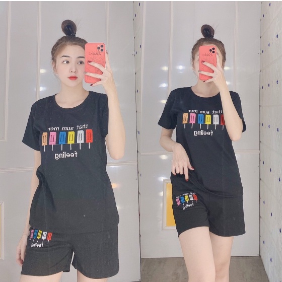 Đồ Bộ Nữ, Set Bộ Đồ Nữ Mặc Nhà Thêu Que Kem Siêu Ngọt Ngào DB6 | BigBuy360 - bigbuy360.vn