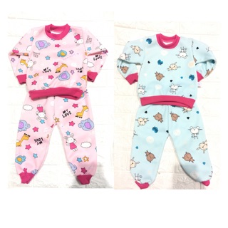 Set 2 bộ nỉ lót lông cho bé gái