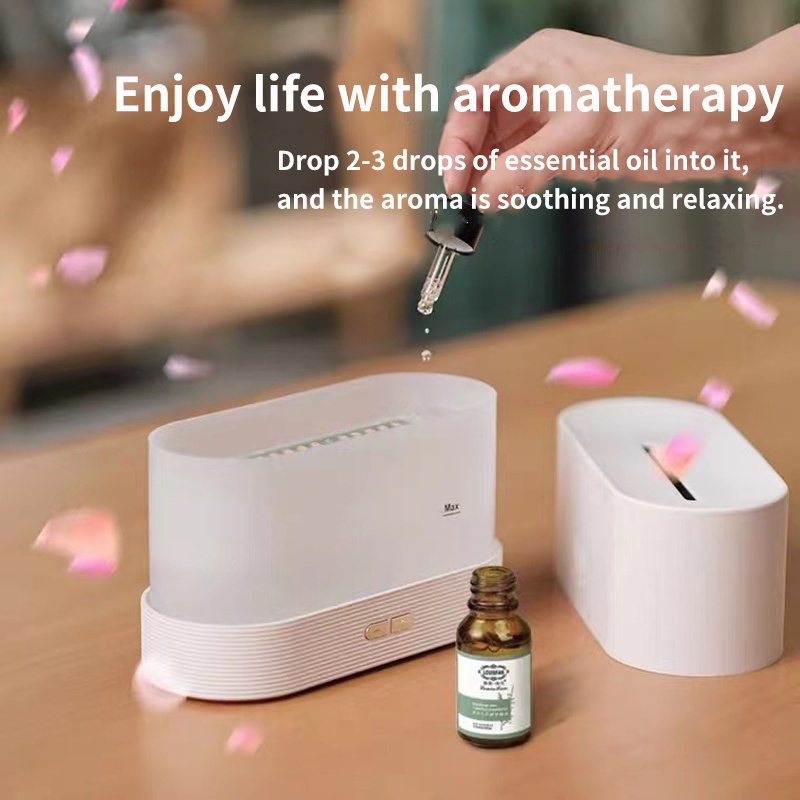 Máy Khuếch Tán Tinh Dầu Tạo Độ Ẩm Không Khí Hình Ngọn Lửa