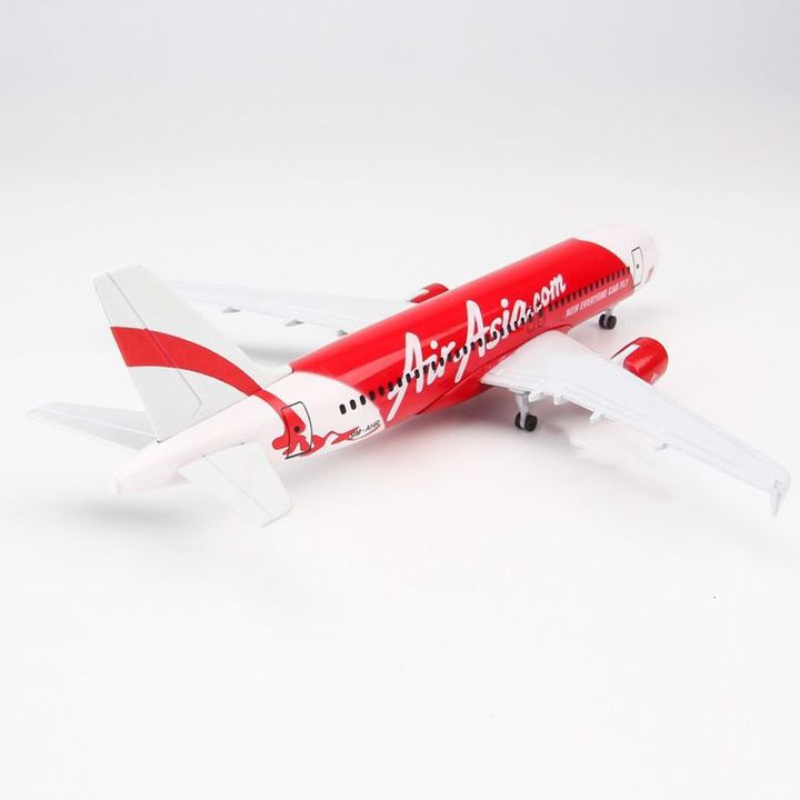Đồ chơi Mô hình tĩnh Máy bay Air Asia Airbus A32 tỉ lệ kích thước 20 cm, di chuyển linh hoạt, kệ đứng cao 10 cm