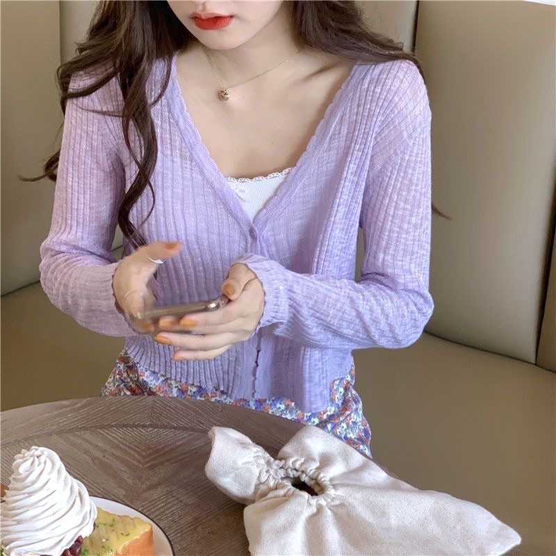 FREESHIP CADIGAN LEN TĂM MỎNG CROTOP PASTEL