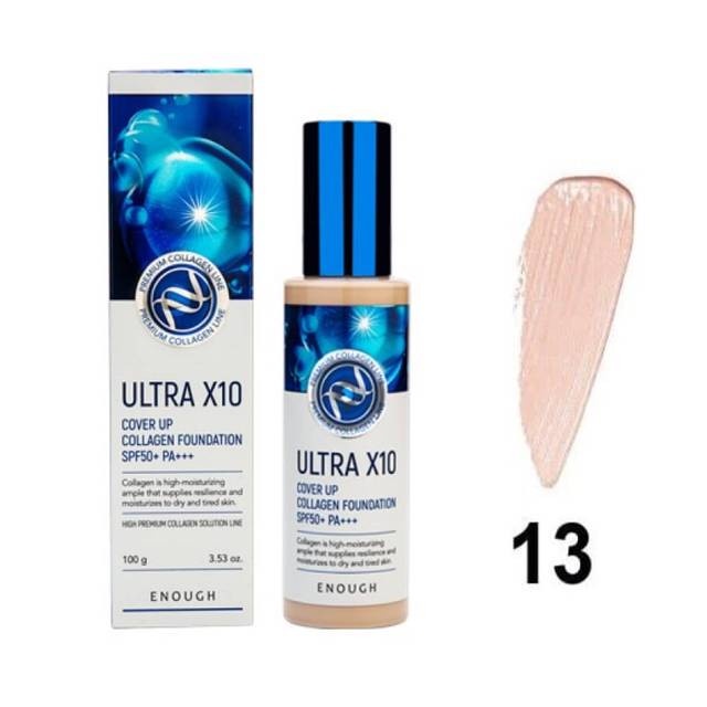 Kem nền Collagen Ultra X10 Cover Up Enough 100ml Hàn Quốc phù hợp cho tất cả các loại da chính hãng