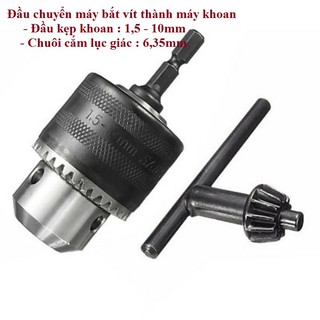 Bộ đầu chuyển máy bắn vít thành máy khoan đa năng đầu kẹp khoan 1,5m - 10mm