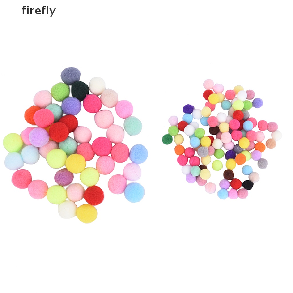 Set 100 Quả Cầu Lông Xù Mini 10mm 20mm Nhiều Màu Sắc Làm Đồ Thủ Công DIY