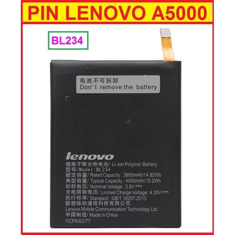 Pin zin Lenovo Bl-234 co A5000, P1m, P70 xịn bảo hành 12 tháng