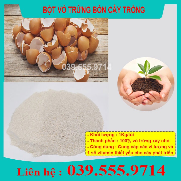 Bột Vỏ Trứng Gà Xay  ( Gói 2KG) Cung Cấp Canxi Cho Cây Và Chống Ốc Sên