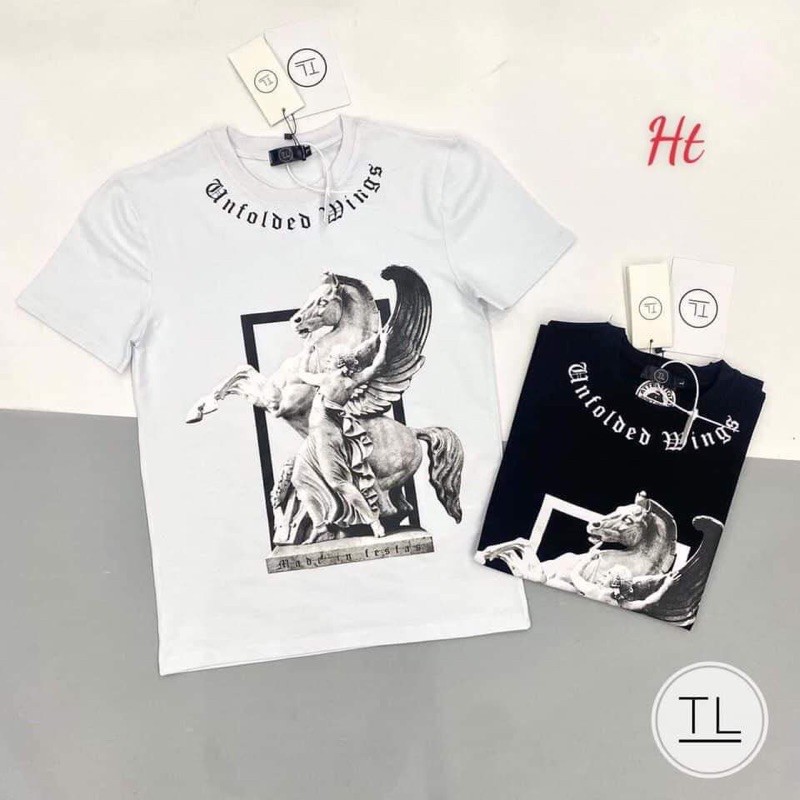 áo thun in tượng ngựa cánh 3D unicorn chữ cổht