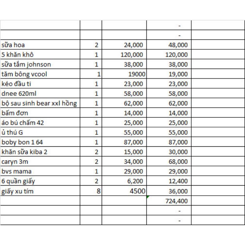 combo khách đặt a
